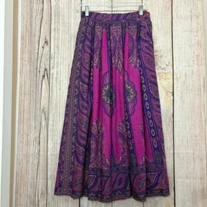 Vintage Appleseeds Womens Wool Bluegrass Festival Bandana Midi skirt size 6